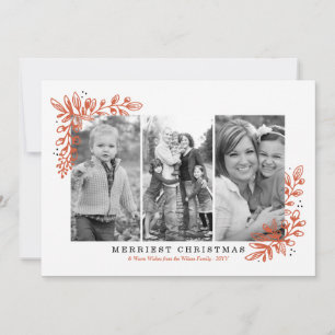 Merry Trio Holiday Photo Card