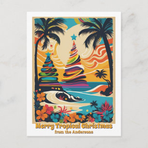 Merry tropical christmas from the beach postcard