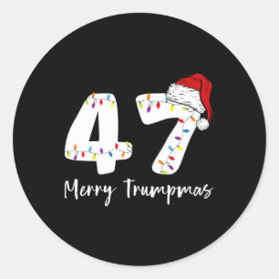 Merry Trumpmas 47 Xmas Family Matching Pyjamas Classic Round Sticker