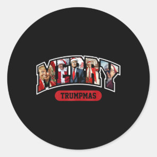 Merry Trumpmas Christmas Trump Pyjamas Tank Top  Classic Round Sticker