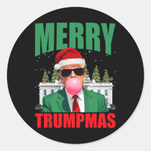 Merry Trumpmas Make Christmas Great Again Trump 20 Classic Round Sticker