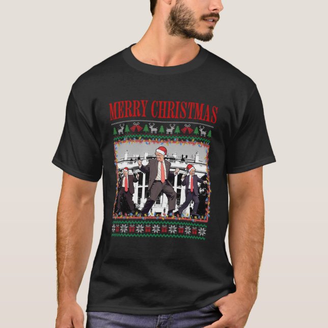 Merry Trumpmas - Santa Claus Donald Trump Dance  T-Shirt (Front)