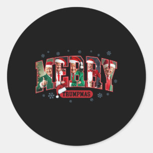 Merry Trumpmas Santa Trump Christmas Pyjamas Funny Classic Round Sticker