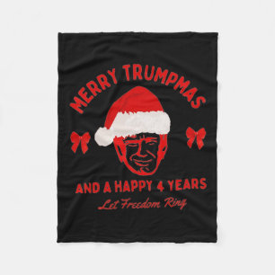 Merry Trumpmas Santa Trump Christmas Pyjamas Funny Fleece Blanket