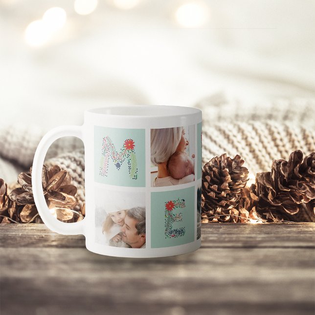 Merry Type | Holiday Photo Collage Mug (Creator Uploaded)