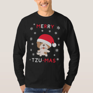 Merry Tzu Mas Christmas Shih Tzu Xmas Dog T-Shirt
