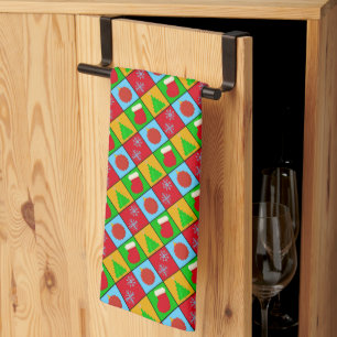 Merry Ugly Christmas Ornaments Square Tea Towel