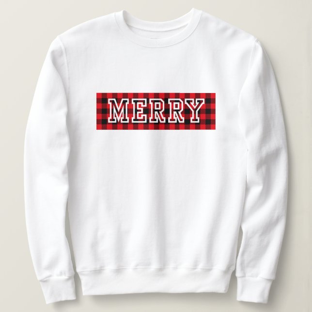 Merry Ugly Christmas Sweater, red black Sweatshirt (Design Front)