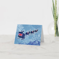 Merry UK Christmas flag Santa greeting card