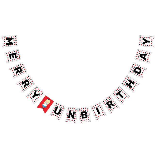 Merry Unbirthday Alice in Wonderland Book Party Bunting (All)