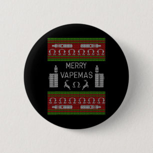 Merry Vapemas - Vaping Ugly Christmas Sweater 6 Cm Round Badge