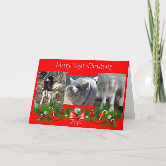 Merry Vegan Christmas Card (Front)