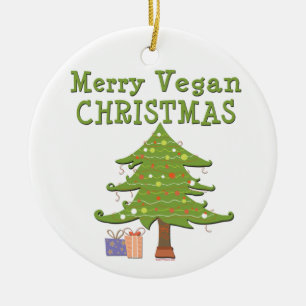 Merry Vegan Christmas Ceramic Tree Decoration