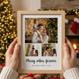 Merry Vibes Forever Minimal Family Card