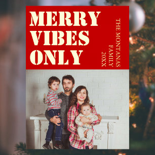 Merry Vibes Only Family Photo Rich Red