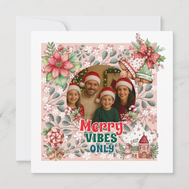 Merry Vibes Only – Funny Christmas Card  (Front)