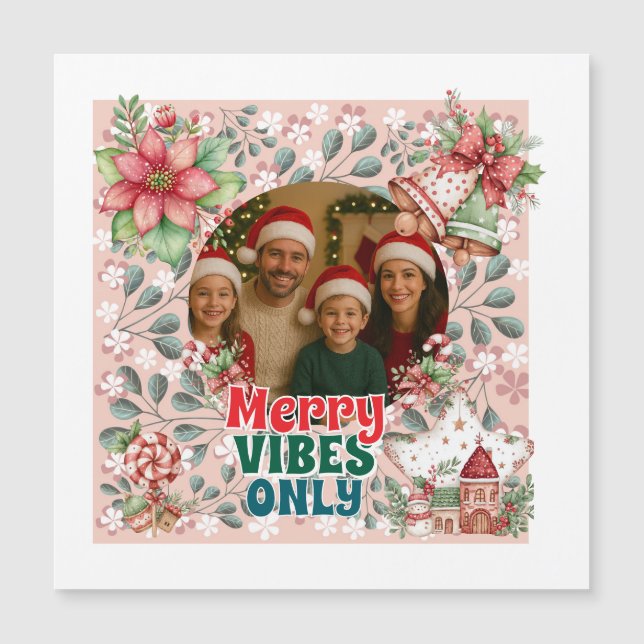 Merry Vibes Only – Funny Christmas Card  (Front)