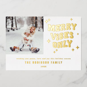 Merry Vibes Only Unique Retro Christmas Photo