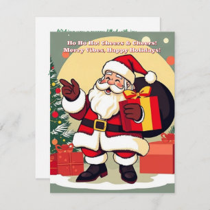 Merry Vibes Santa Holiday Card – Ho Ho Ho!