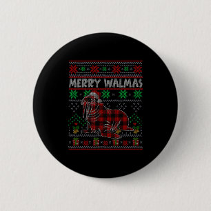 Merry Walmas Ugly Christmas Sweater Walrus Sea Ani 6 Cm Round Badge