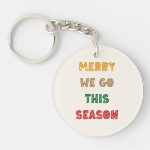 Merry We Go, Merry Christmas, Christmas, Holidays Key Ring