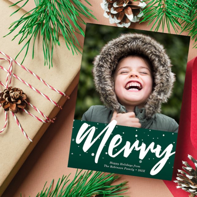 MERRY | white lettering holiday card (Creator Uploaded)