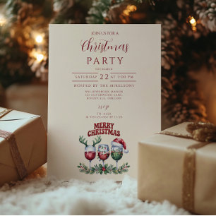 Merry Wine Christmas Invitation