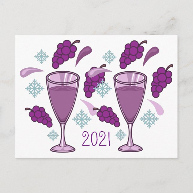 Merry Wine Drinking Holiday 2021 Thunder_Cove Postcard (Front)
