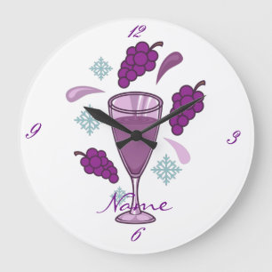 Merry Wine Drinking Holiday Thunder_Cove Large Clock