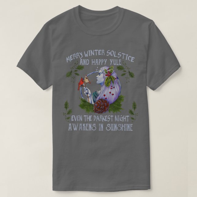 Merry Winter Solstice And Happy Yule  T-Shirt (Design Front)