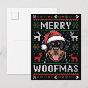 Merry Woofmas 2025 Christmas Holiday Dog Postcard