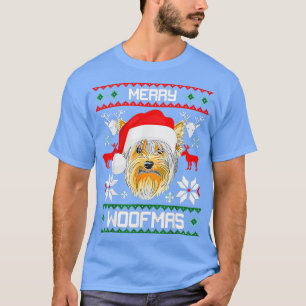 Merry Woofmas Christmas Dog Deer Snowflakes Merry  T-Shirt