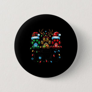 Merry Woofmas Christmas Dog Paws Lights Buffalo Pl 6 Cm Round Badge