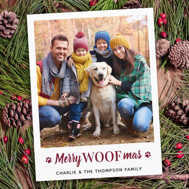 Merry WOOFmas Christmas From The Dog Pet Photo  Holiday Postcard (Creator Uploaded)