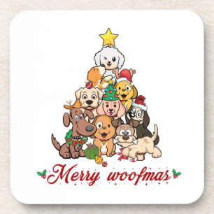 Merry woofmas coaster