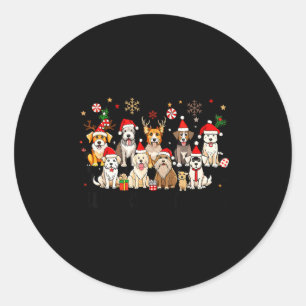 Merry Woofmas Cute Christmas Dogs Merry Christmas  Classic Round Sticker