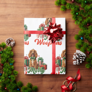 Merry Woofmas Dog Christmas Vintage Wrapping Paper