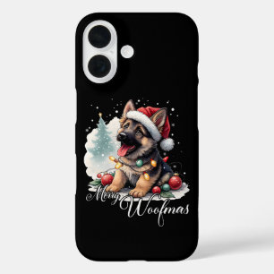 Merry Woofmas German Shepherd iPhone 16 Case