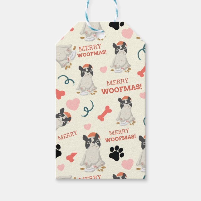 Merry WOOFMAS  Medium Gift Bag Tags (Front)