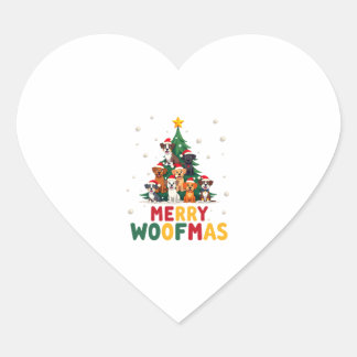 Merry Woofmas - Merry Christmas For Dog Lovers (1) Heart Sticker