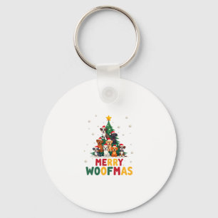Merry Woofmas - Merry Christmas For Dog Lovers (1) Key Ring
