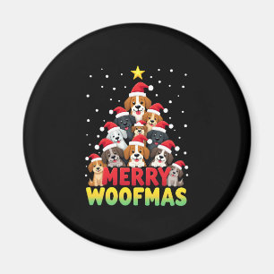 Merry Woofmas - Merry Christmas For Dog Lovers (1) Magnet