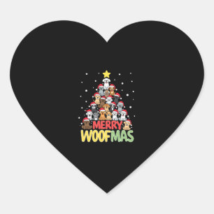 Merry Woofmas - Merry Christmas For Dog Lovers (3) Heart Sticker