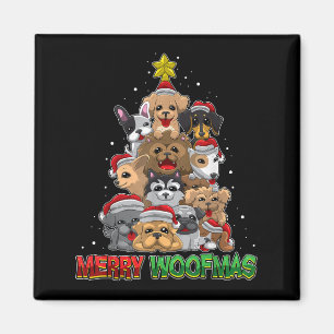 Merry Woofmas - Merry Christmas For Dog Lovers Magnet