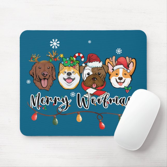 Merry Woofmas Mousepad (With Mouse)