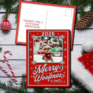 Merry Woofmas Pet Photo Christmas Holiday Postcard