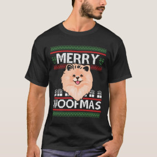 Merry Woofmas Pomeranian Christmas Dog Lover T-Shirt