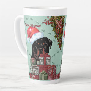 Merry Woofmas! Rottweiler Santa Hat Christmas Gift Latte Mug