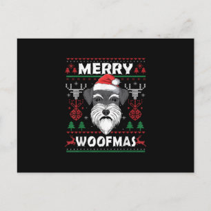 Merry Woofmas Schnauzer Christmas Dog Lover Pajama Announcement Postcard