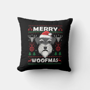 Merry Woofmas Schnauzer Christmas Dog Lover Pajama Cushion